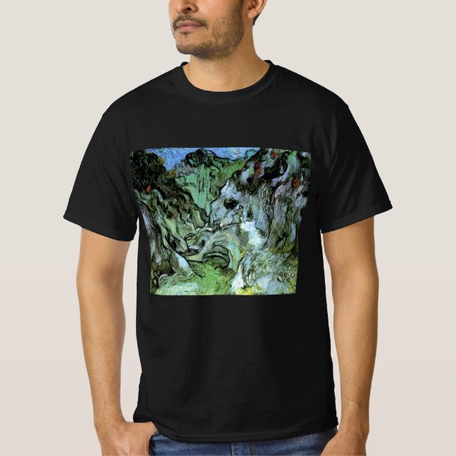 Les Peiroulets Ravine by Vincent van Gogh T-Shirt (Front)