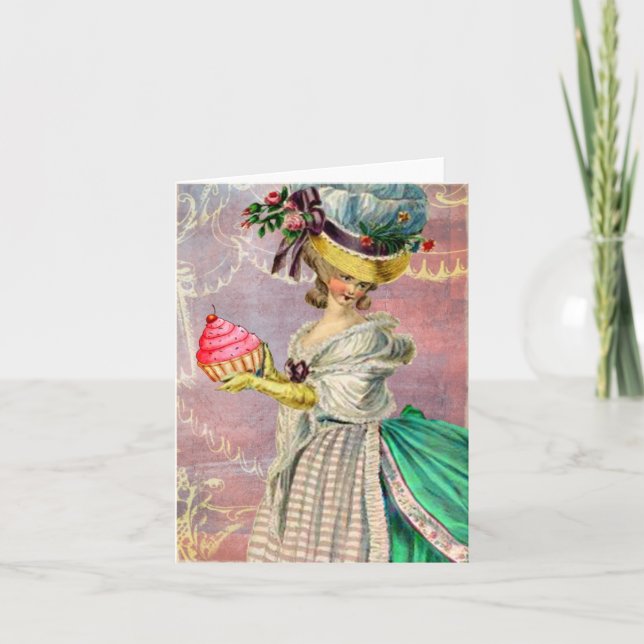 Les Petits Gateaux Marie Antoinette Cupcake Card (Front)