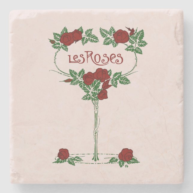 Les Roses Stone Coaster (Front)