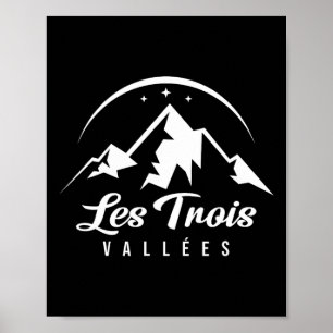 Les Trois Vallées France Ski Resort Skiing Snowboa Poster