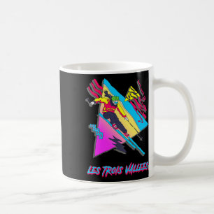 Les Trois Vallees Vibrant Skiing Colourful Geometr Coffee Mug
