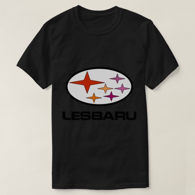 Lesbaru - Lesbian Car Logo Sticker T-Shirt (Design Front)