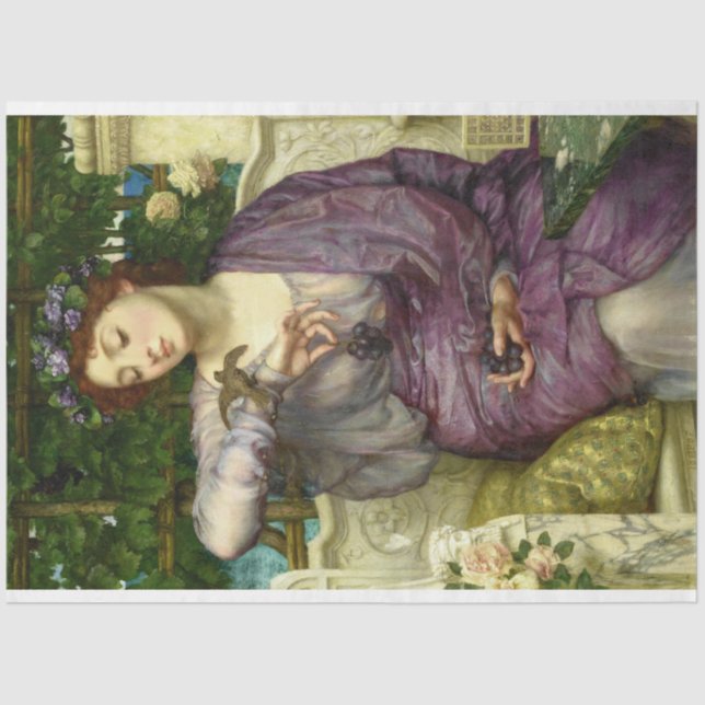 Lesbia and Her Sparrow Artwork Decoupage Tissue Paper (Front)