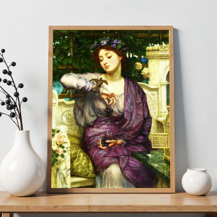 Lesbia and her sparrow by Sir Edward John Poynter Poster