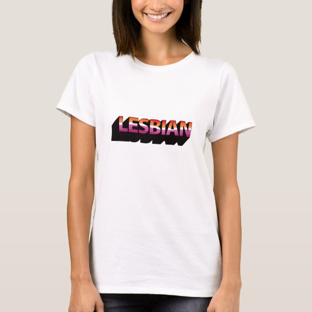 LESBIAN 3D Flag T-Shirt (Front)