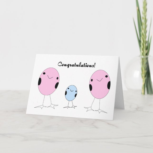 Lesbian adopted a boy congratulations card (Front)