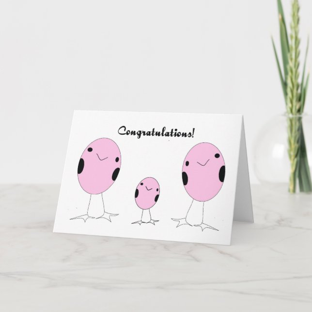 Lesbian adopted a girl congratulations card (Front)