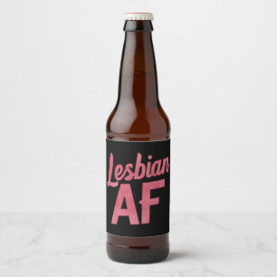 Lesbian AF Flower LGBT Pride Gay Love Parade Beer Bottle Label