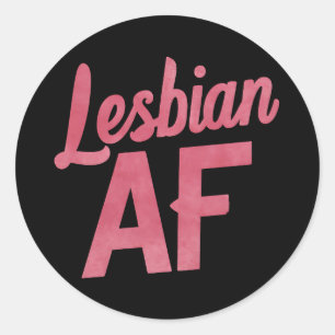 Lesbian AF Flower LGBT Pride Gay Love Parade Classic Round Sticker