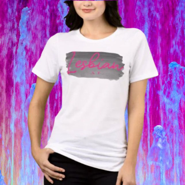 Lesbian AF Lipstick Pink Tri-Blend Shirt (Creator Uploaded)