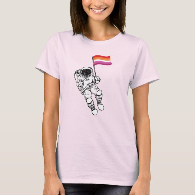 Lesbian Astronaut Pride T-Shirt (Front)