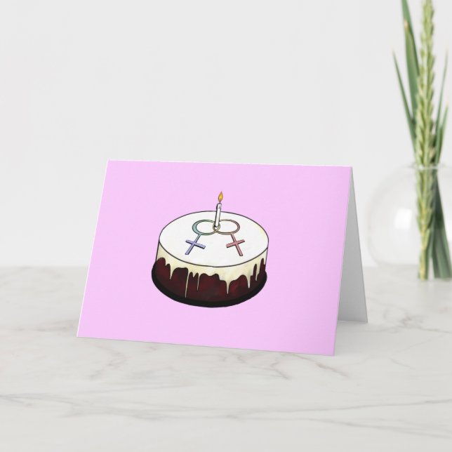 Lesbian Birthday Cake Card (Front)