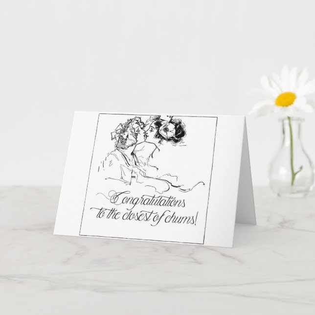 Lesbian Bisexual Congratulations Wedding Card (Small Plant)