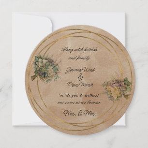 Lesbian Bridal Bouquet Floral Wedding Invitation