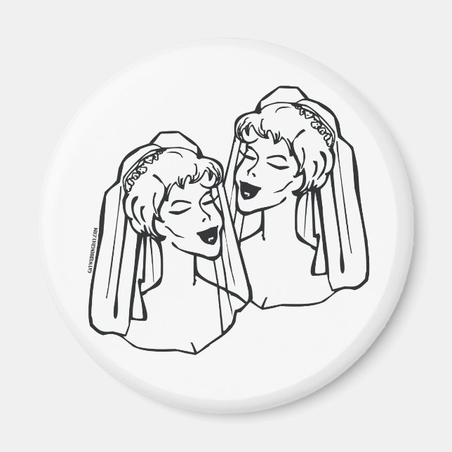 Lesbian Brides Gay Wedding Favours Magnet (Front)