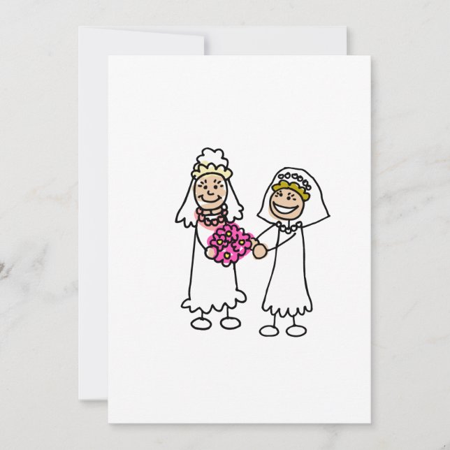 Lesbian Brides In Love Invitation (Front)