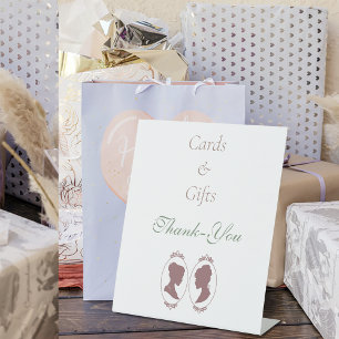 Lesbian Brides Regency Pink Roses Cards & Gifts Pedestal Sign