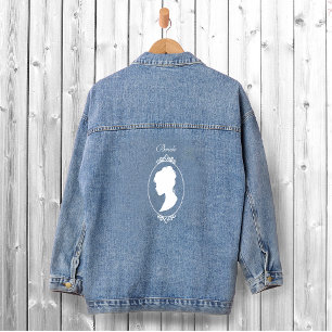 Lesbian Brides Regency Pink Roses Denim Jacket