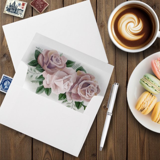 Lesbian Brides Regency Pink Roses Envelope (Creator Uploaded)