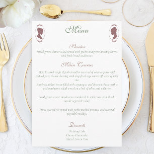 Lesbian Brides Regency Pink Roses Menu