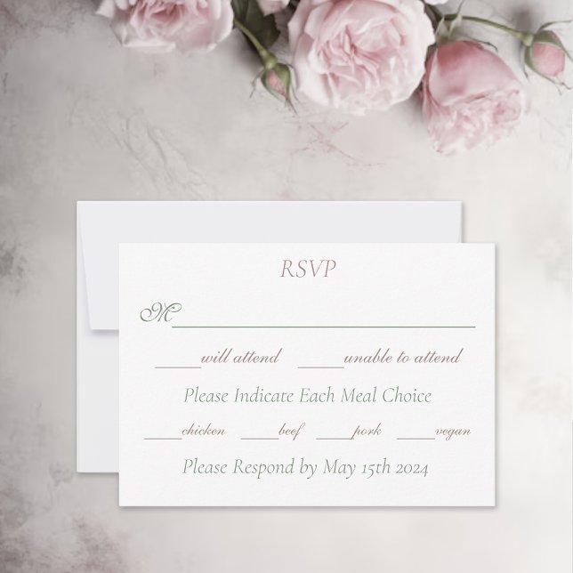 Lesbian Brides Regency Pink Roses RSVP Card (Creator Uploaded)