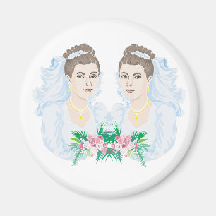 Lesbian Brides Wedding Magnet
