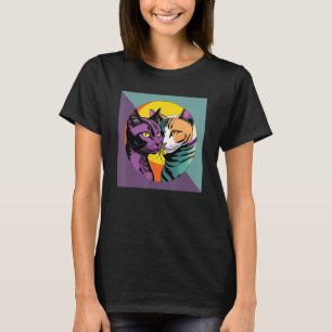 Lesbian Cat  LGBT Retro T-Shirt