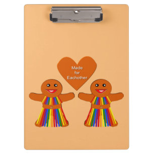 Lesbian Christmas Gingerbread Ladies Couple  Clipboard