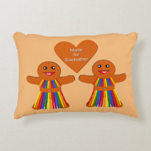 Lesbian Christmas Gingerbread Ladies Couple Decorative Cushion