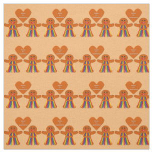 Lesbian Christmas Gingerbread Ladies Couple  Fabric