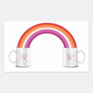 LESBIAN COFFEE DATE T-Shirt Rectangular Sticker