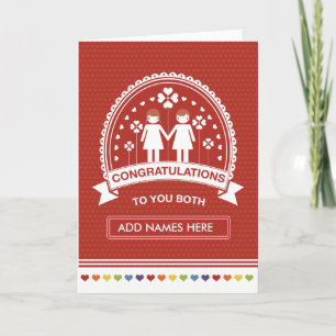 Lesbian Couple   Congratulations Card