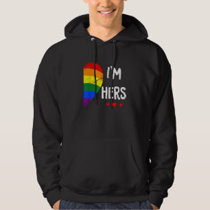 Lesbian Couple Heart I'm Hers Matching Gay LGBT Pr Hoodie