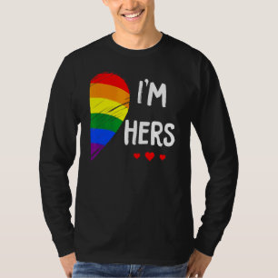 Lesbian Couple Heart I'm Hers Matching Gay Lgbt Pr T-Shirt