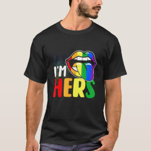 Lesbian Couple Heart Im Hers Matching Gay LGBT Pri T-Shirt