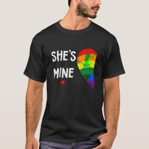 Lesbian Couple Heart She s Mine Gay Trans LGBT Pri T-Shirt