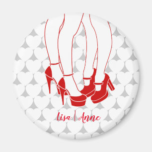 Lesbian couple kissing on Valentine’s Day Magnet