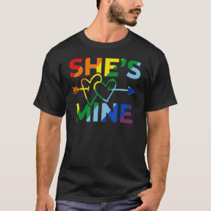 Lesbian Couple She's Mine I'm Hers Matching Lgbt P T-Shirt