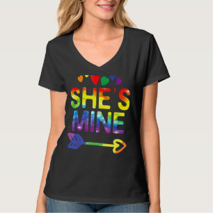 Lesbian Couple  She's Mine Matching Lgbt Pride 1 T-Shirt