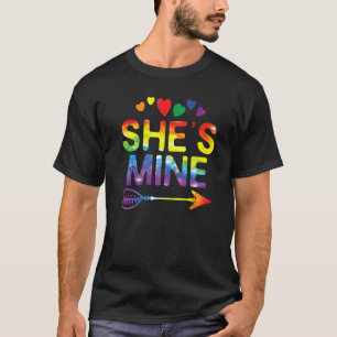 Lesbian Couple She's Mine Matching Lgbt Pride T-Shirt