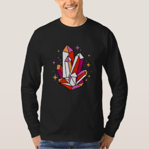 Lesbian Crystals Orange Pink Lesbian Pride T-Shirt
