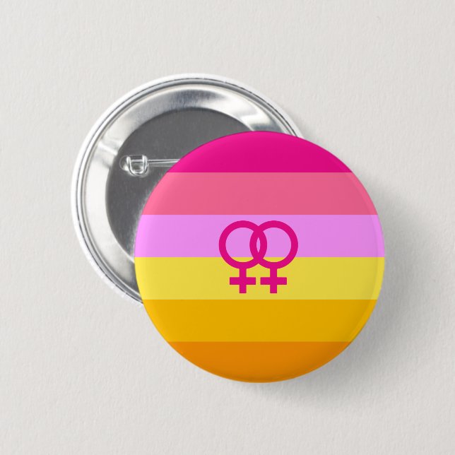 Lesbian Dawn Pride WLW 6 Cm Round Badge (Front & Back)