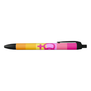 Lesbian Dawn Pride WLW Black Ink Pen