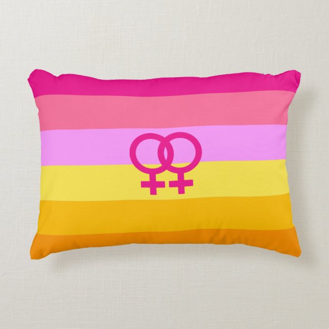Lesbian Dawn Pride WLW Decorative Cushion (Front)