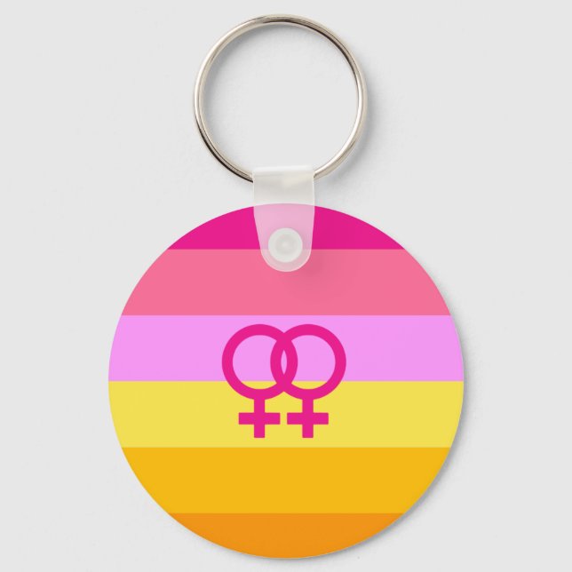 Lesbian Dawn Pride WLW Key Ring (Front)