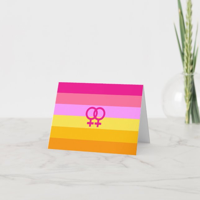 Lesbian Dawn Pride WLW Thank You Card (Front)