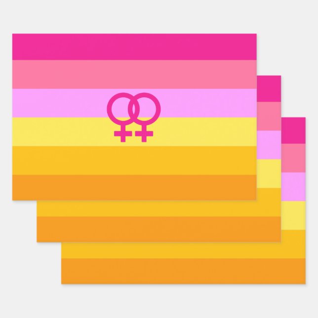 Lesbian Dawn Pride WLW Wrapping Paper Sheet (Set)