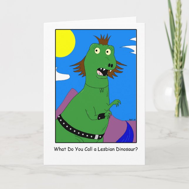 Lesbian Dinosaur Card (Front)