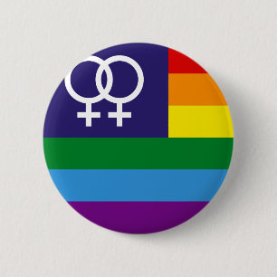 Lesbian Double Venus Rainbow Pride 6 Cm Round Badge