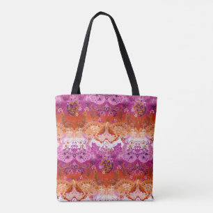 Lesbian dragon damask - new 2018 pride flag colour tote bag